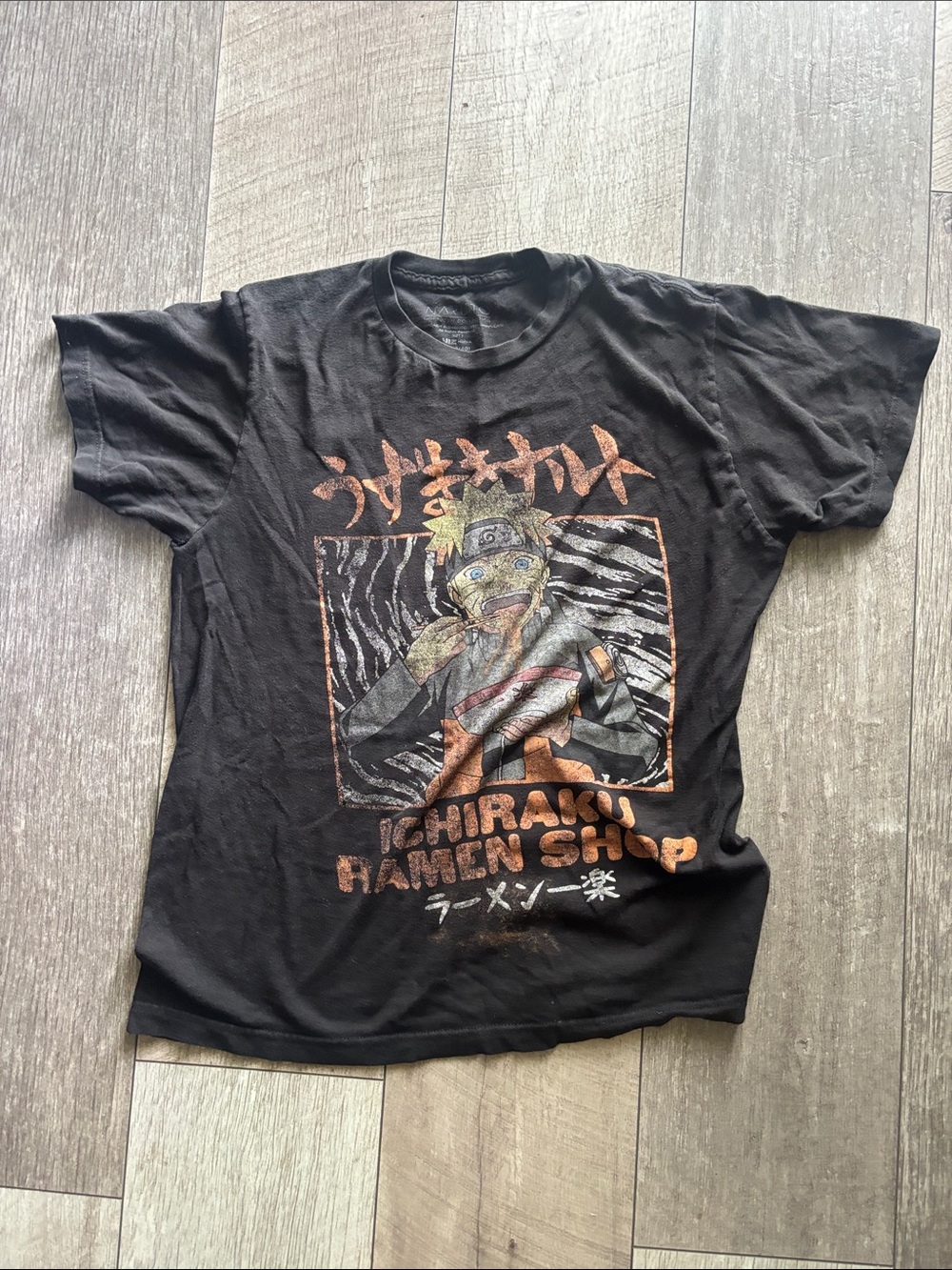 Black Graphic Naruto-Inspired Ramen Shop Tee